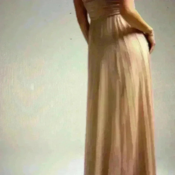 ASOS Design Bridesmaid Ruched Bodice Drape Maxi Dress In The  Color Blush Size 4 - Picture 5 of 10